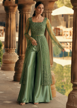 Emerald Grace Front Open Kurti Set