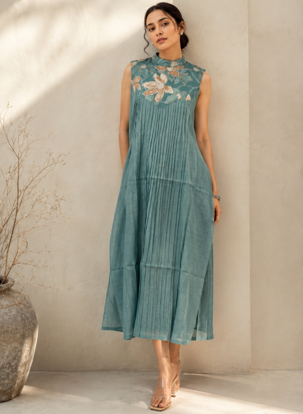 Floral Pleated A-Line kurti