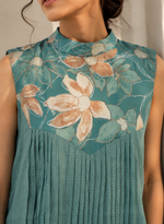 Floral Pleated A-Line kurti