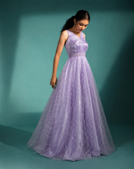 Lavender Bloom Sequin Evening Gown