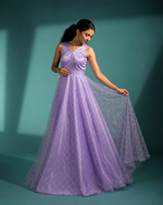 Lavender Bloom Sequin Evening Gown