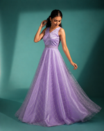 Lavender Bloom Sequin Evening Gown