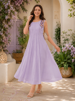 Lavender Blossom Pleated A line kurti
