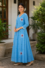 Blossom Embroidered Cotton box type kurti