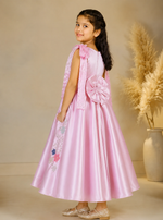Lumière Little Princess Bloom hand Embroidered gown Satin Party Dres