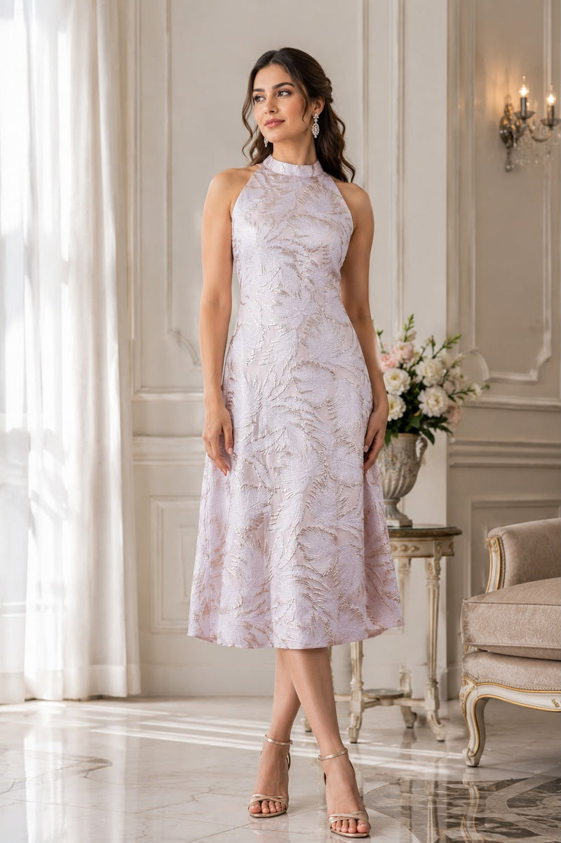 Blush Feather Jacquard A line kurtis