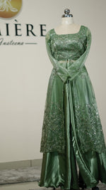 Emerald Grace Front Open Kurti Set
