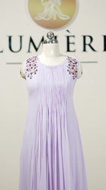 Lavender Blossom Pleated A line kurti