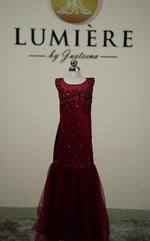 Crimson Princess Embellished Kids Gown