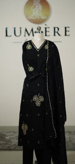 Midnight Noir Embroidered Suit Set