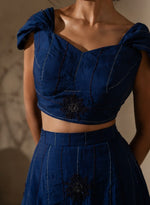 Dusty Blue Embroidered Lehenga Set