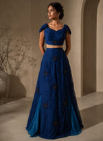 Dusty Blue Embroidered Lehenga Set