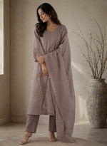 Mauve Elegance Embroidered Kurta Set