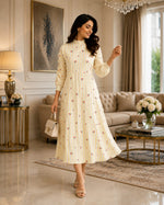 Lumiere Cherry Blossom Striped A-Line Dress