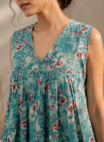 Floral Printed Gathered A-Line Dress