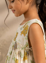 Floral Printed Tiered A-Line kids frock