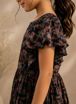 Floral Printed Cotton umbrella kids frock