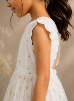 White Embroidered Fit & Flare Dress
