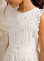 White Embroidered Fit & Flare Dress