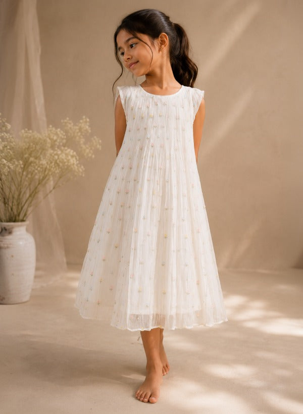 Off White A-Line pleated frock