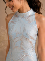 Pastel Blue Floral Embroidered Turkish Organza Dress