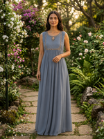 Moonstone Grace Hand-Embellished Georgette A line kurti